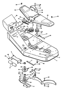 Mower Deck Diagram and Parts List for 62542C (H00000001-H99999999)(1989) Lawn Boy Lawn Tractor